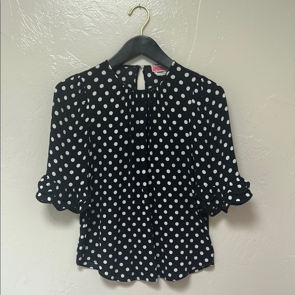 Black and White Polka Dot Women's Top